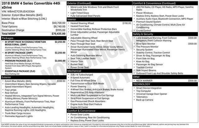 used 2018 BMW 440 car, priced at $26,500