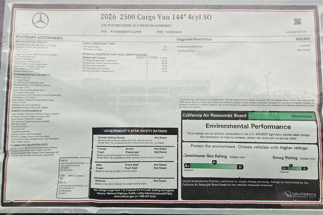 new 2026 Mercedes-Benz Sprinter 2500 car, priced at $56,909