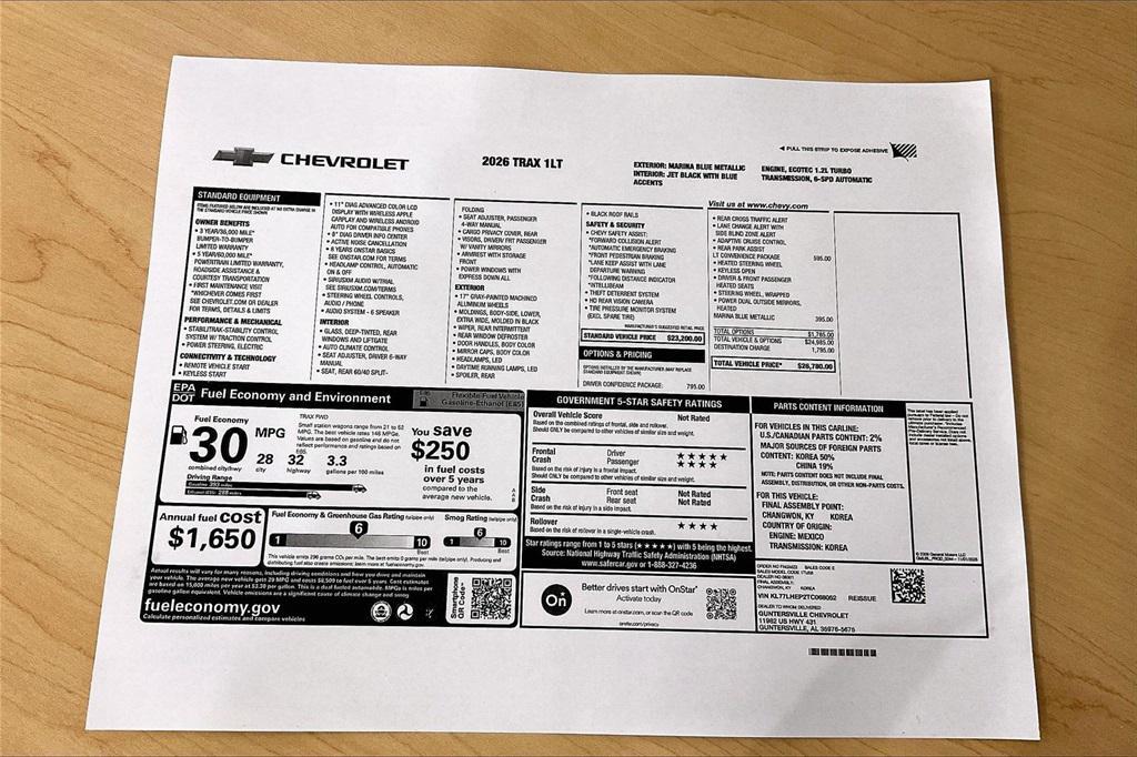 new 2026 Chevrolet Trax car, priced at $26,280