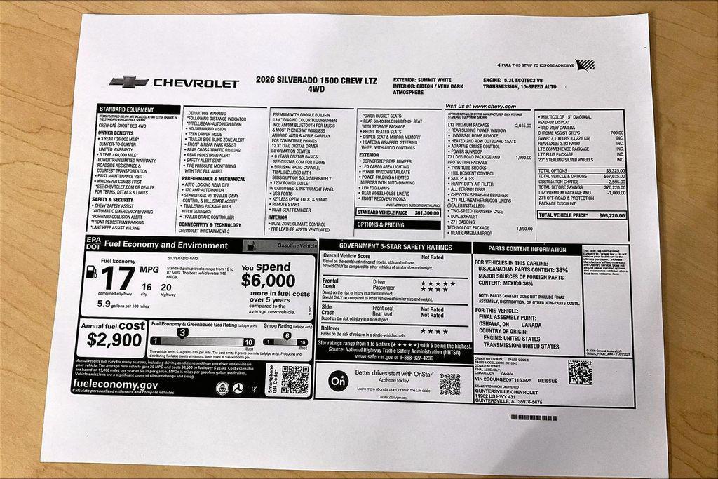 new 2026 Chevrolet Silverado 1500 car, priced at $58,470