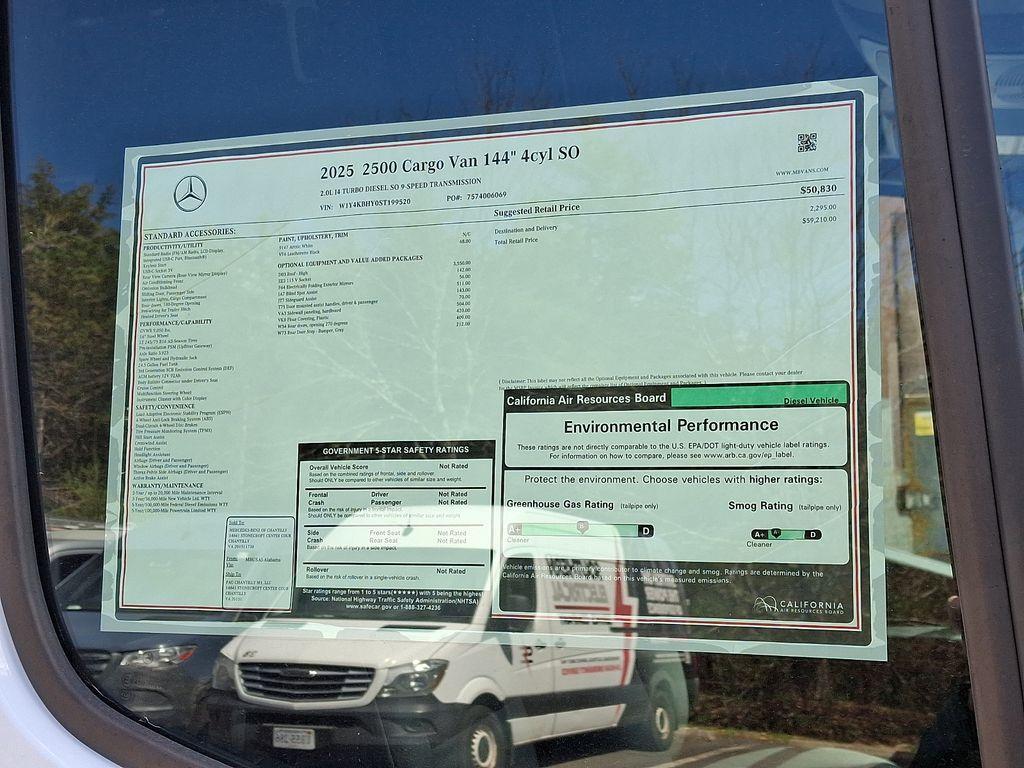 new 2025 Mercedes-Benz Sprinter 2500 car, priced at $59,210