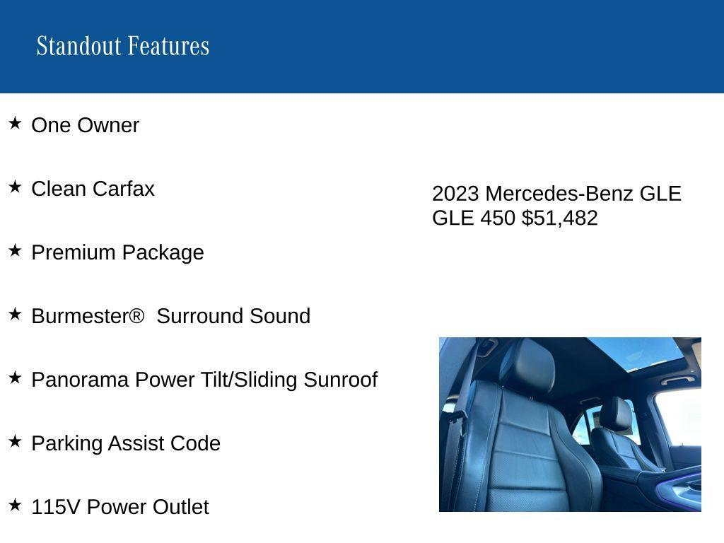 used 2023 Mercedes-Benz GLE 450 car, priced at $51,482