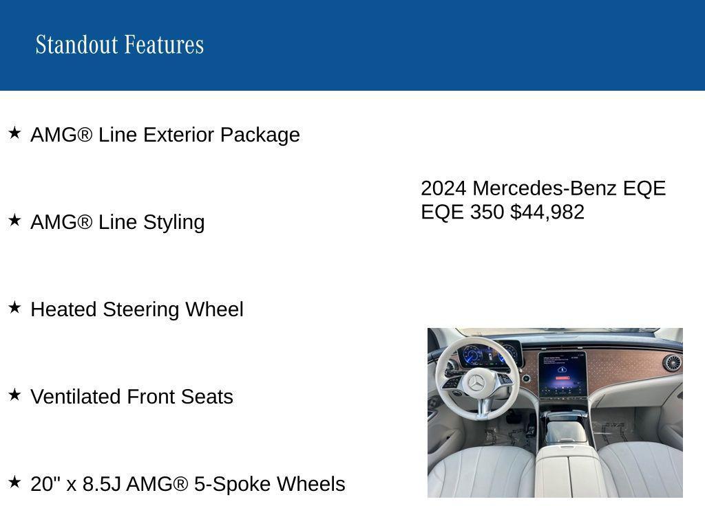used 2024 Mercedes-Benz EQE 350 car, priced at $44,982