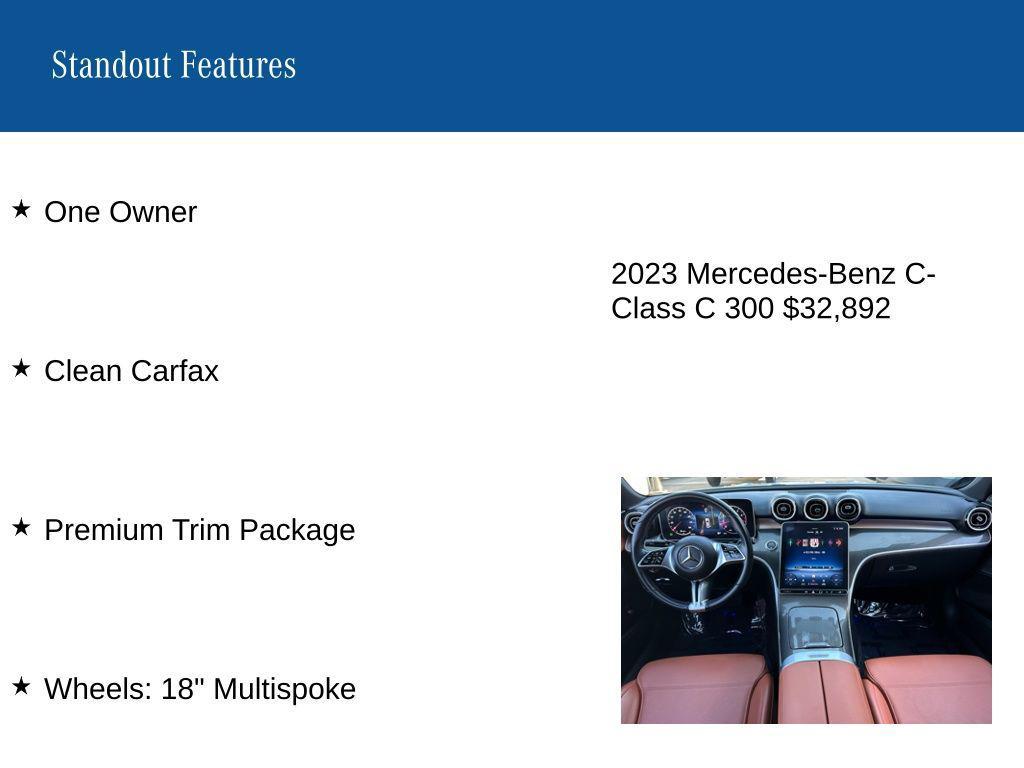used 2023 Mercedes-Benz C-Class car, priced at $32,892
