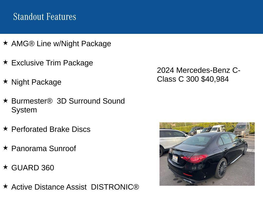 used 2024 Mercedes-Benz C-Class car, priced at $40,984