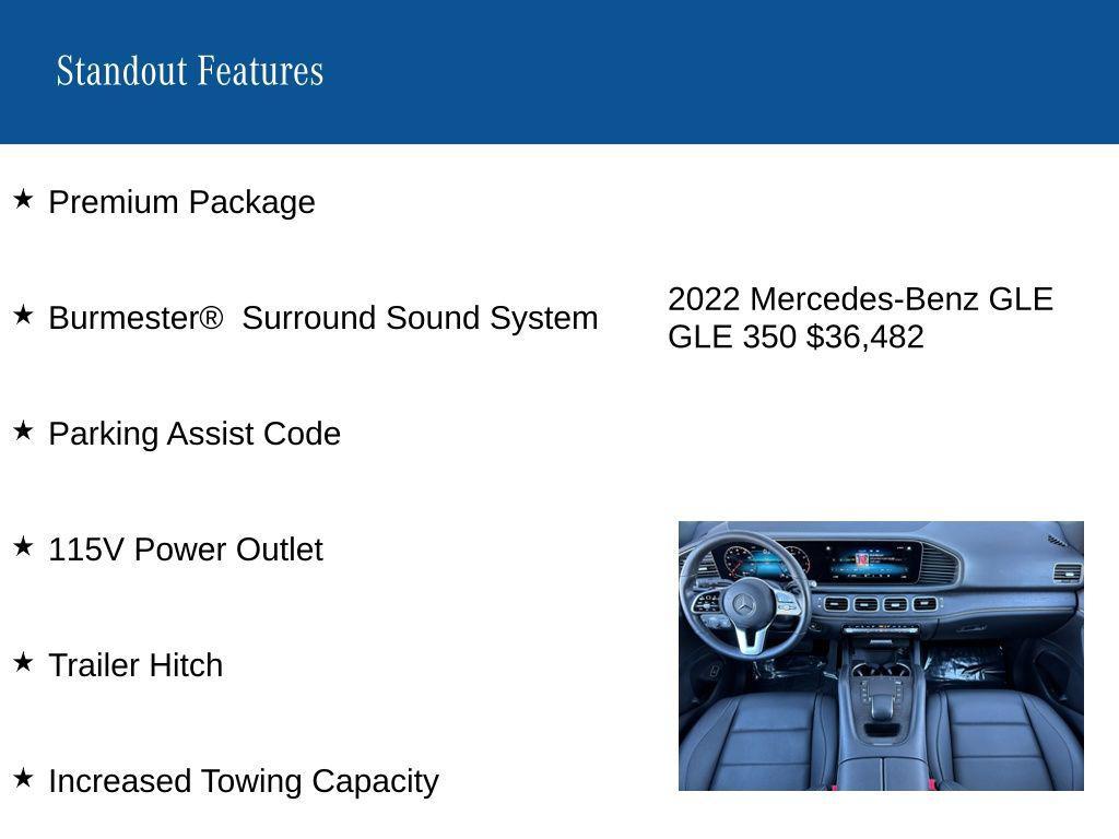 used 2022 Mercedes-Benz GLE 350 car, priced at $36,482