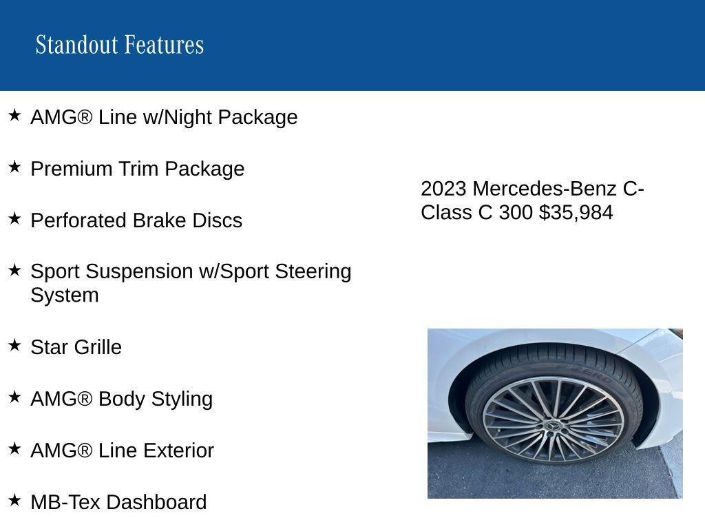used 2023 Mercedes-Benz C-Class car, priced at $35,984