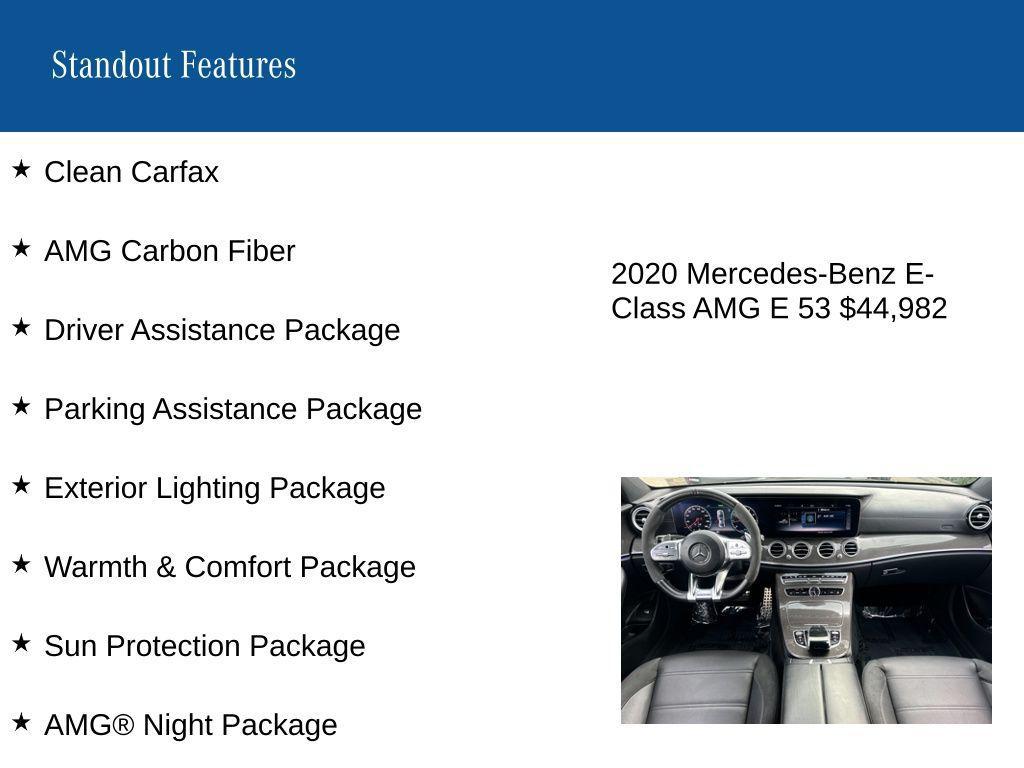 used 2020 Mercedes-Benz AMG E 53 car, priced at $44,982