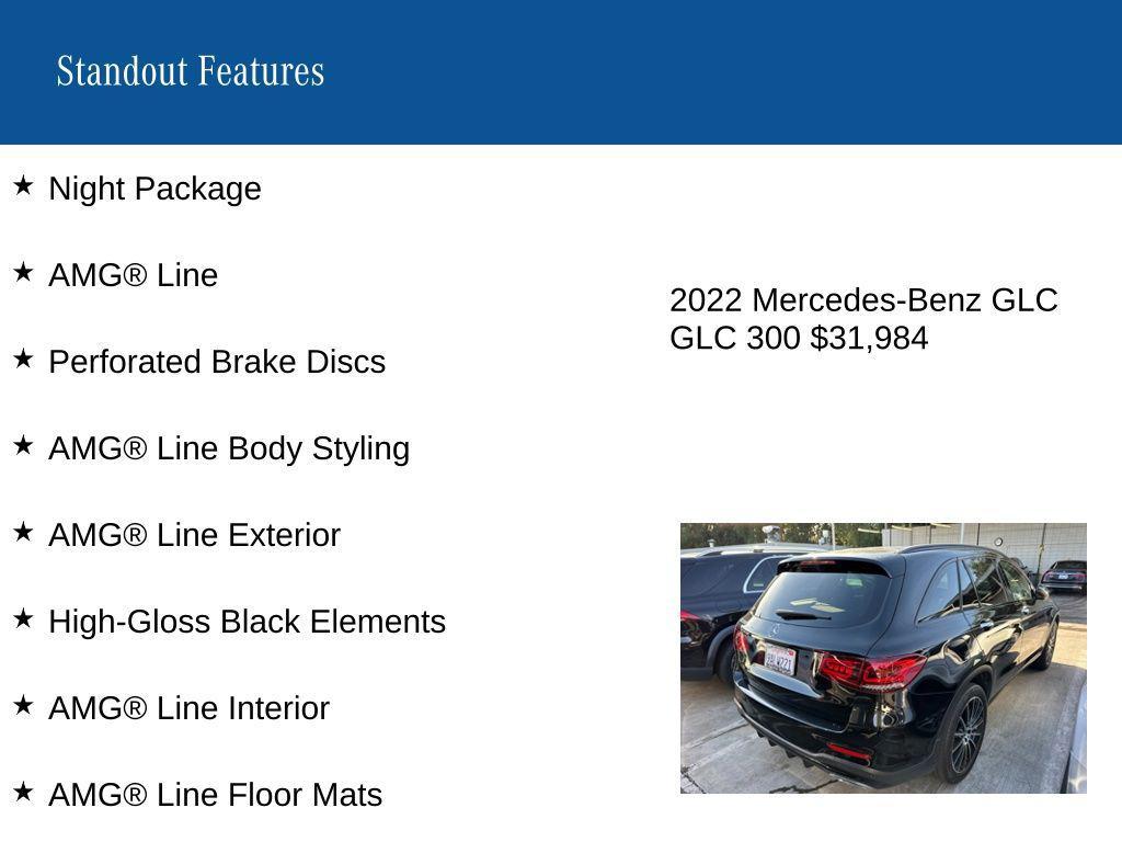 used 2022 Mercedes-Benz GLC 300 car, priced at $31,984