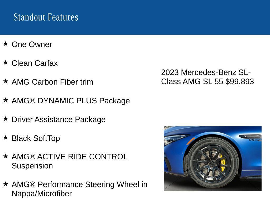 used 2023 Mercedes-Benz AMG SL 55 car, priced at $99,893