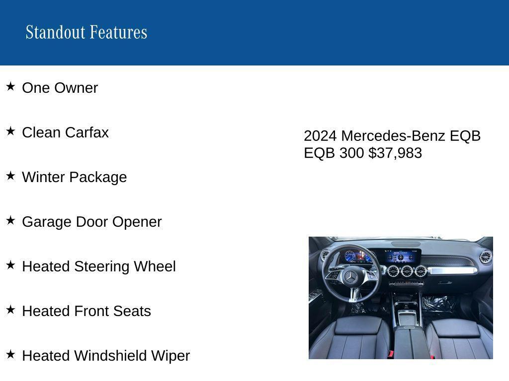 used 2024 Mercedes-Benz EQB 300 car, priced at $37,983