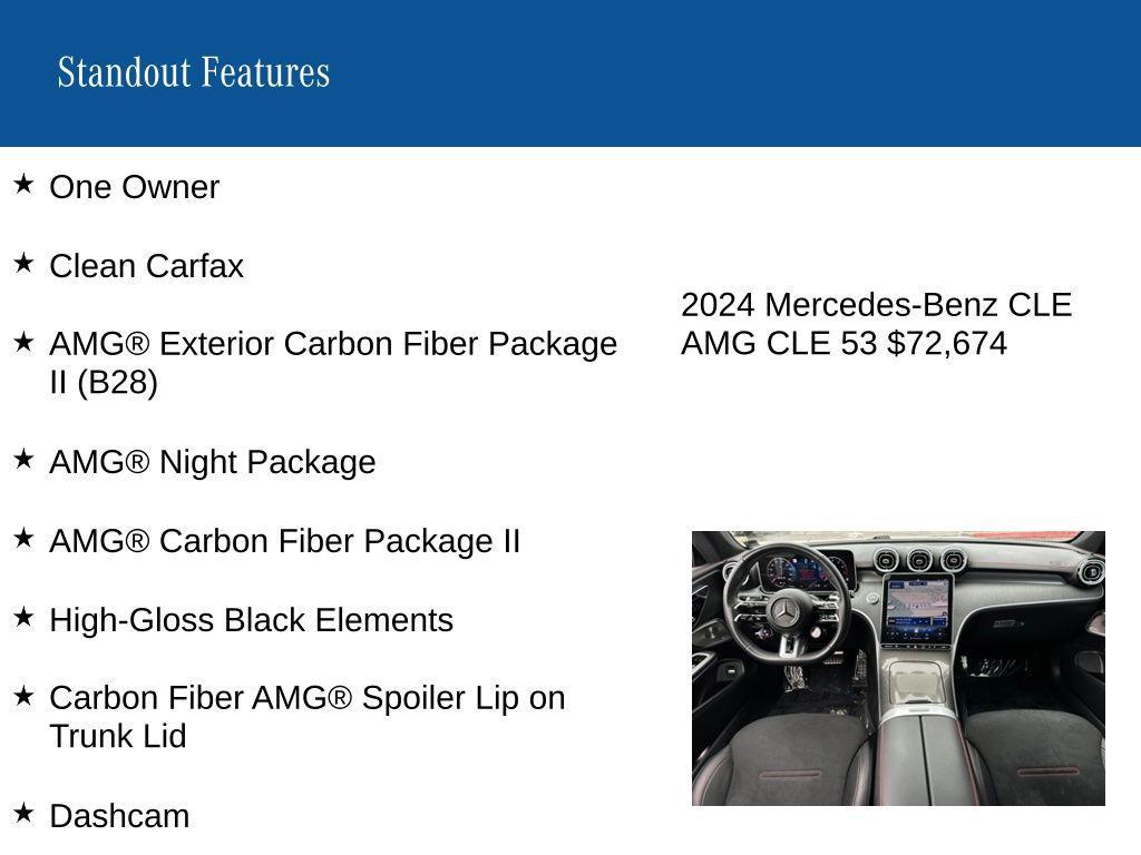 used 2024 Mercedes-Benz AMG CLE 53 car, priced at $72,674