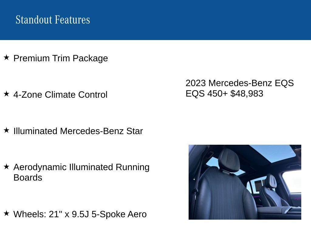 used 2023 Mercedes-Benz EQS 450 car, priced at $48,983
