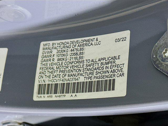 used 2022 Honda Accord car, priced at $20,496