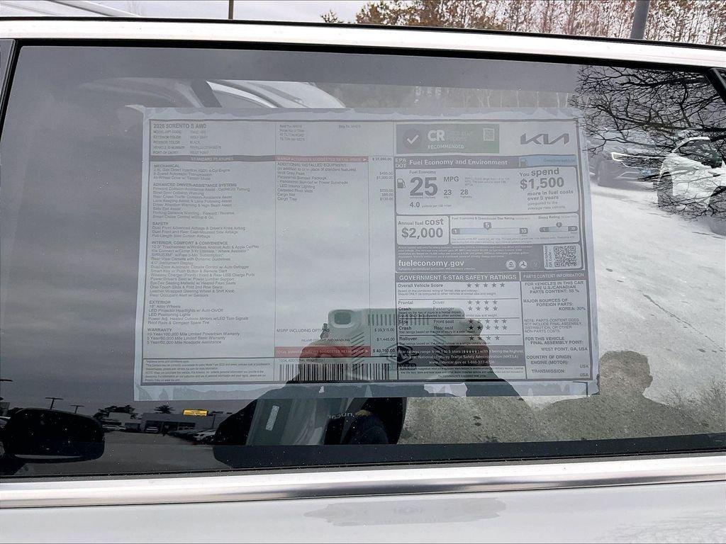 new 2026 Kia Sorento car, priced at $37,271