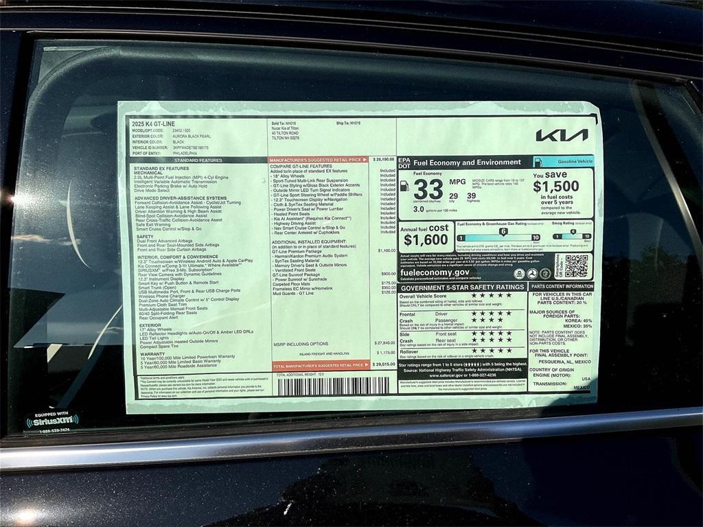 new 2025 Kia K4 car, priced at $25,216