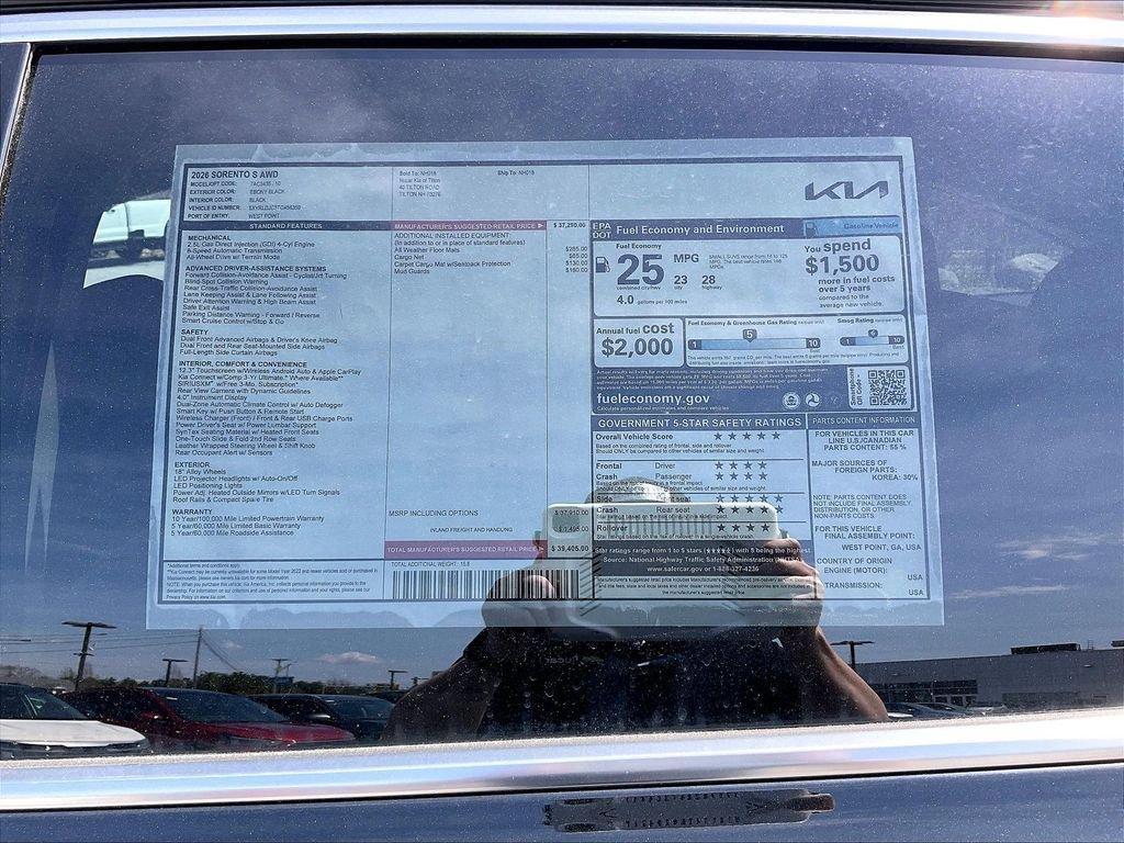 new 2026 Kia Sorento car, priced at $36,688