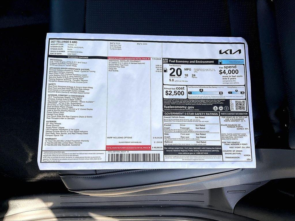 new 2027 Kia Telluride car, priced at $47,289