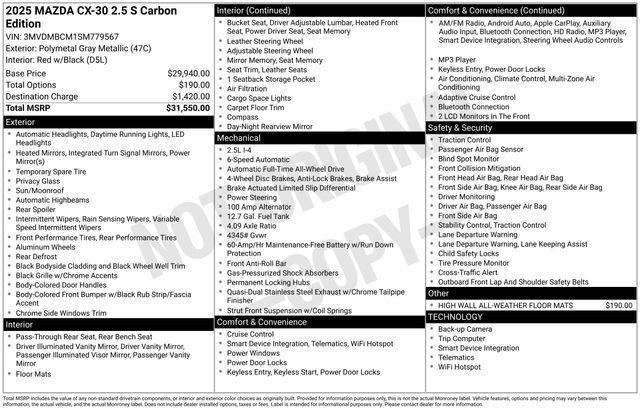 used 2025 Mazda CX-30 car, priced at $24,988