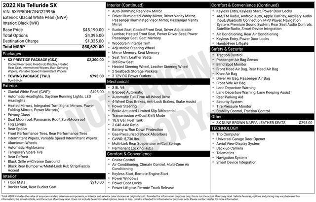 used 2022 Kia Telluride car, priced at $26,500