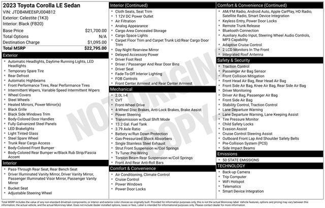 used 2023 Toyota Corolla car, priced at $17,933