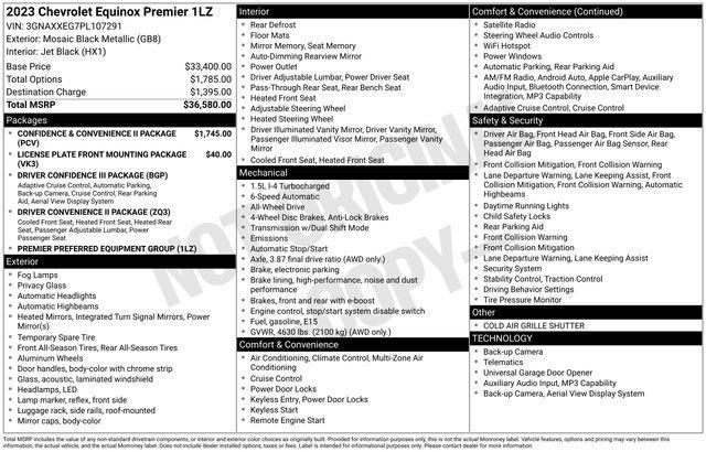 used 2023 Chevrolet Equinox car, priced at $20,933