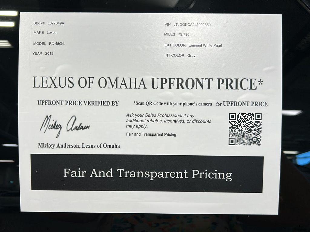 used 2018 Lexus RX 450h car, priced at $32,000