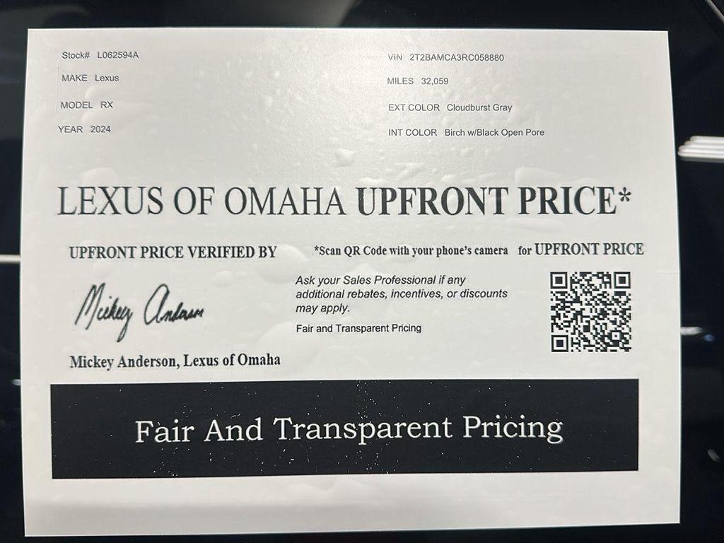 used 2024 Lexus RX 350 car, priced at $51,500