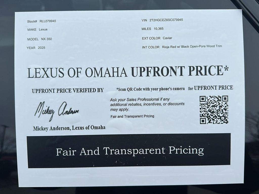 used 2025 Lexus NX 350 car, priced at $49,000