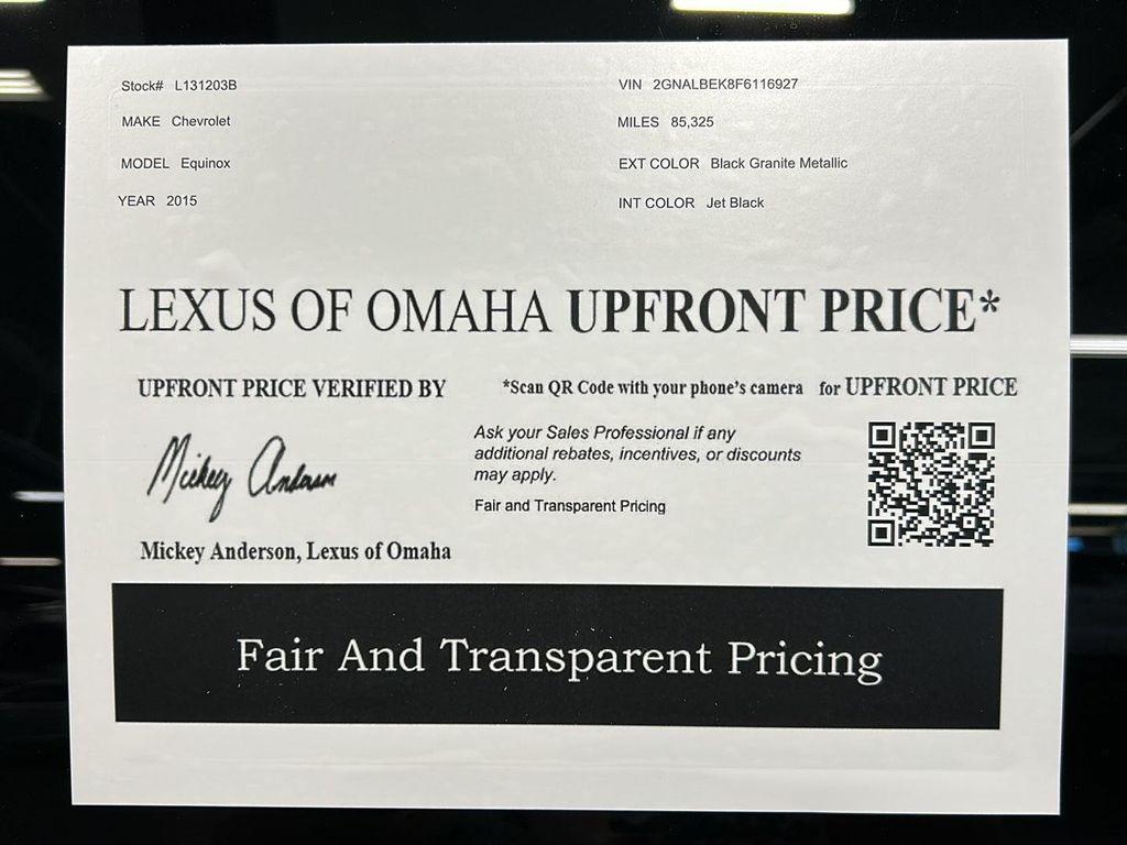 used 2015 Chevrolet Equinox car, priced at $12,000