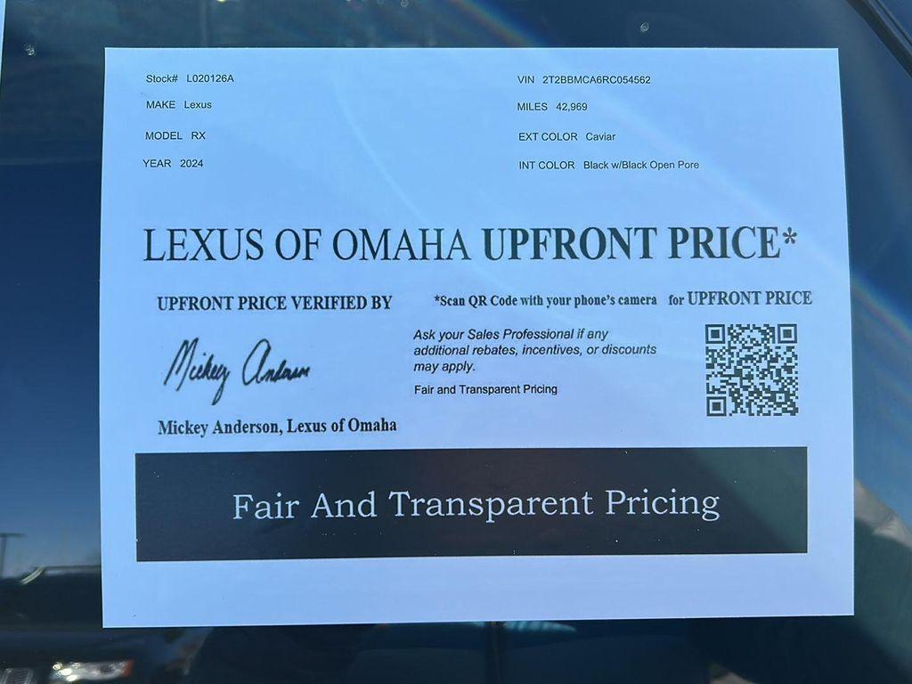 used 2024 Lexus RX 350 car, priced at $52,000