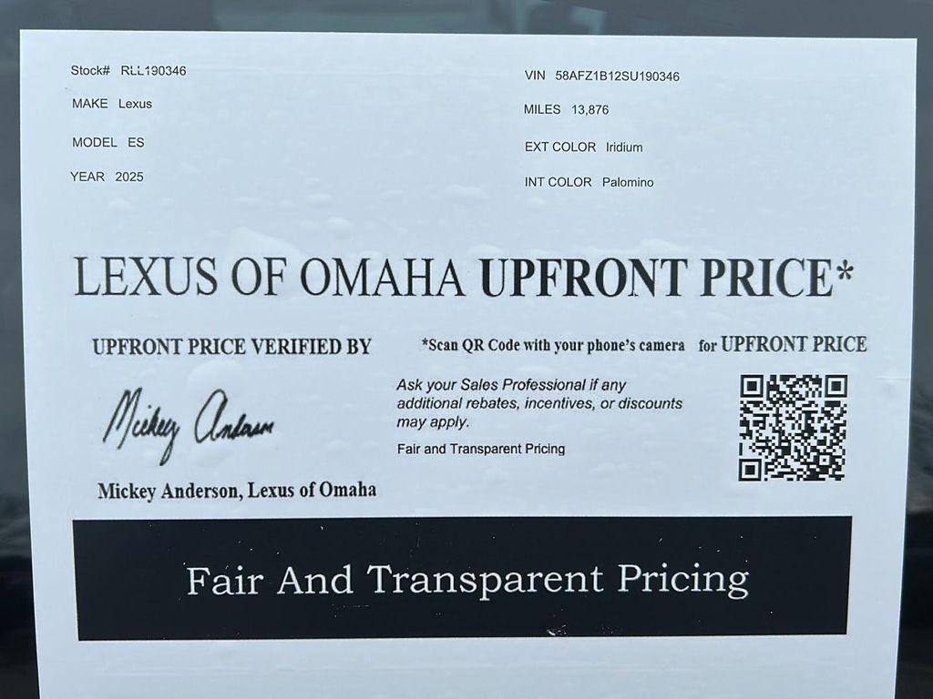 used 2025 Lexus ES 350 car, priced at $47,900