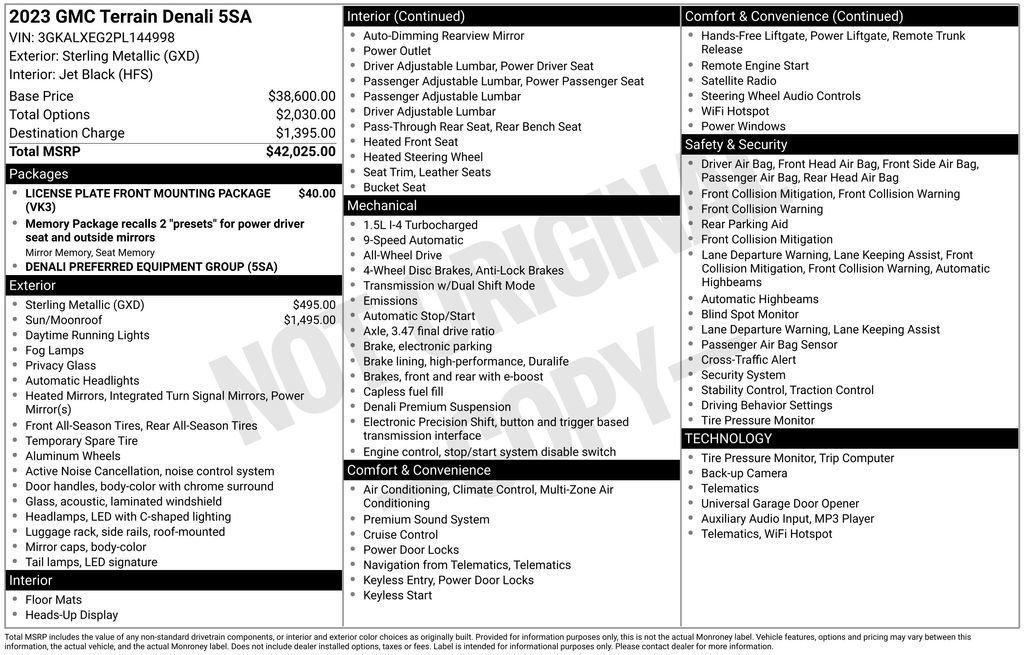 used 2023 GMC Terrain car, priced at $32,298