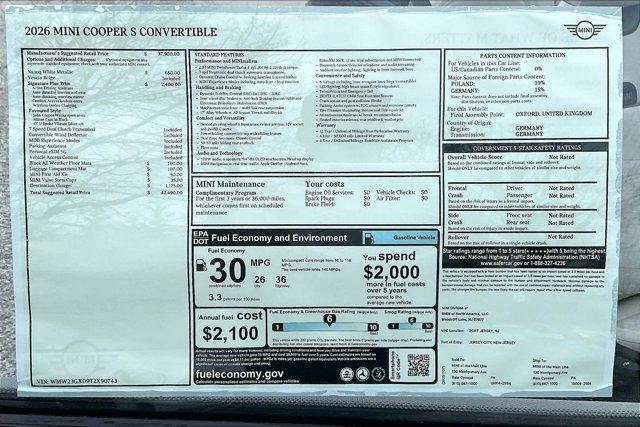new 2026 MINI Convertible car, priced at $42,980