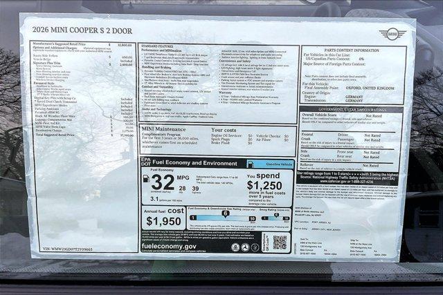 new 2026 MINI Hardtop car, priced at $37,390