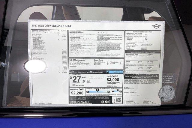 new 2027 MINI Countryman car, priced at $44,030