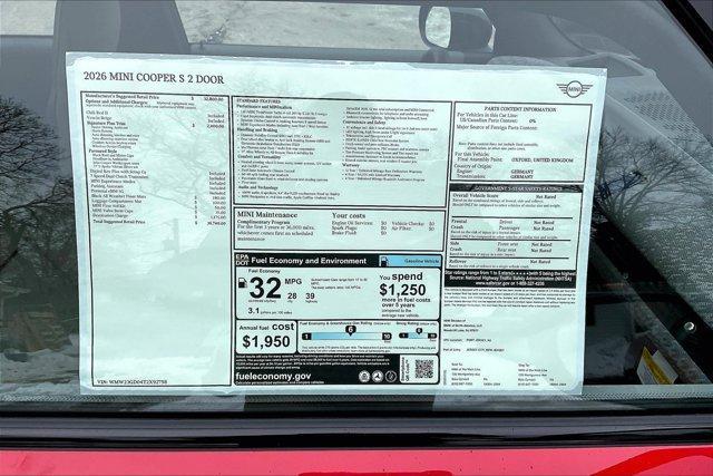 new 2026 MINI Hardtop car, priced at $36,740