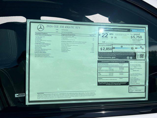 new 2026 Mercedes-Benz GLE 350 car, priced at $73,750