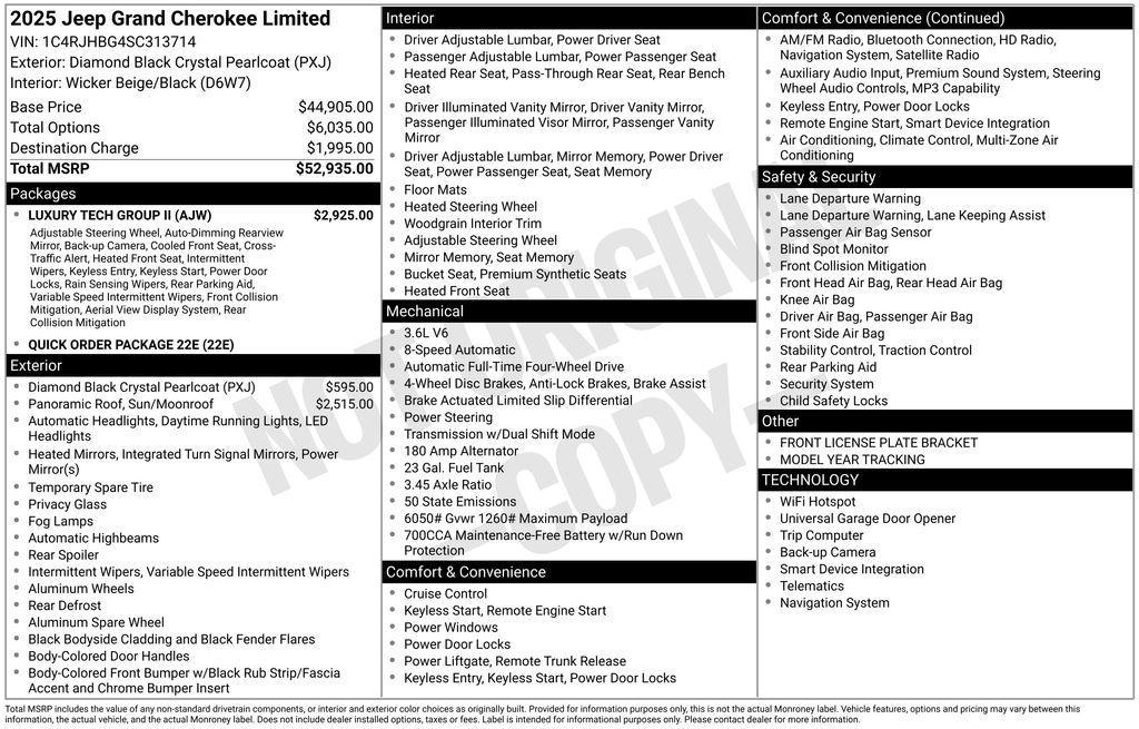 new 2025 Jeep Grand Cherokee car, priced at $39,172