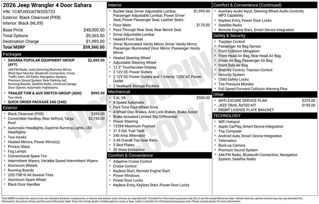 new 2026 Jeep Wrangler car, priced at $57,365