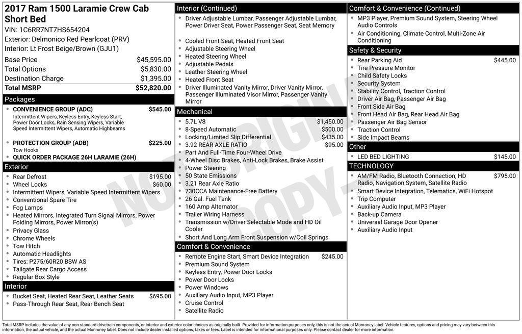 used 2017 Ram 1500 car, priced at $23,650