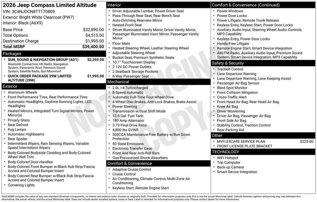 new 2026 Jeep Compass car, priced at $38,045