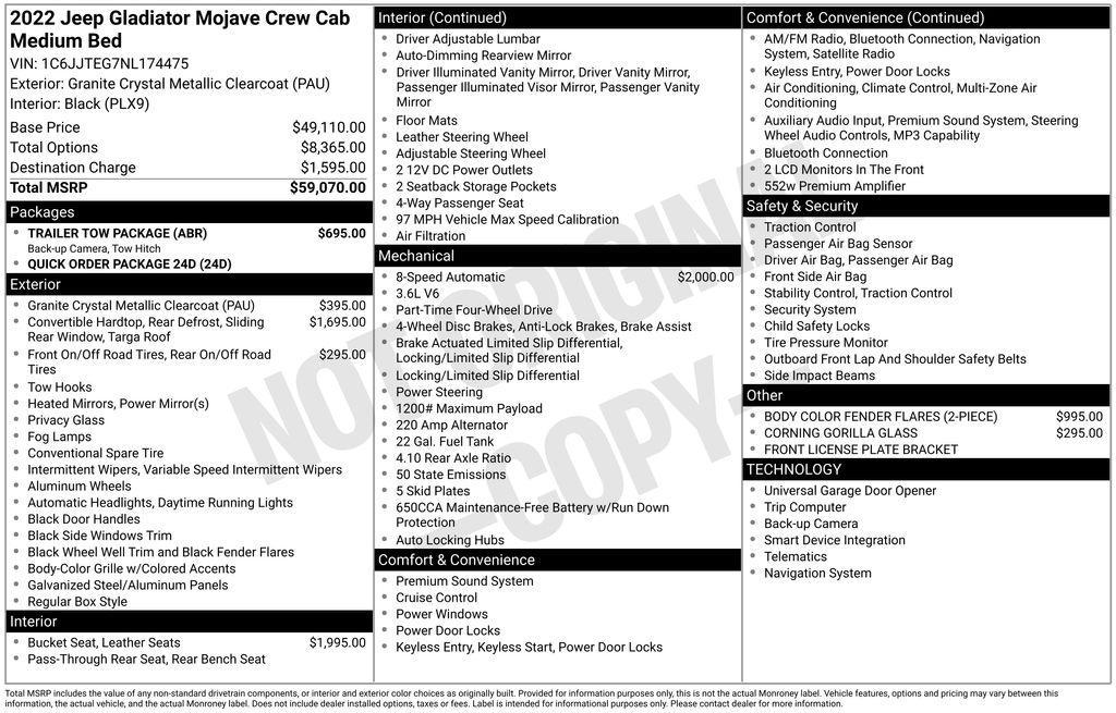 used 2022 Jeep Gladiator car, priced at $28,680