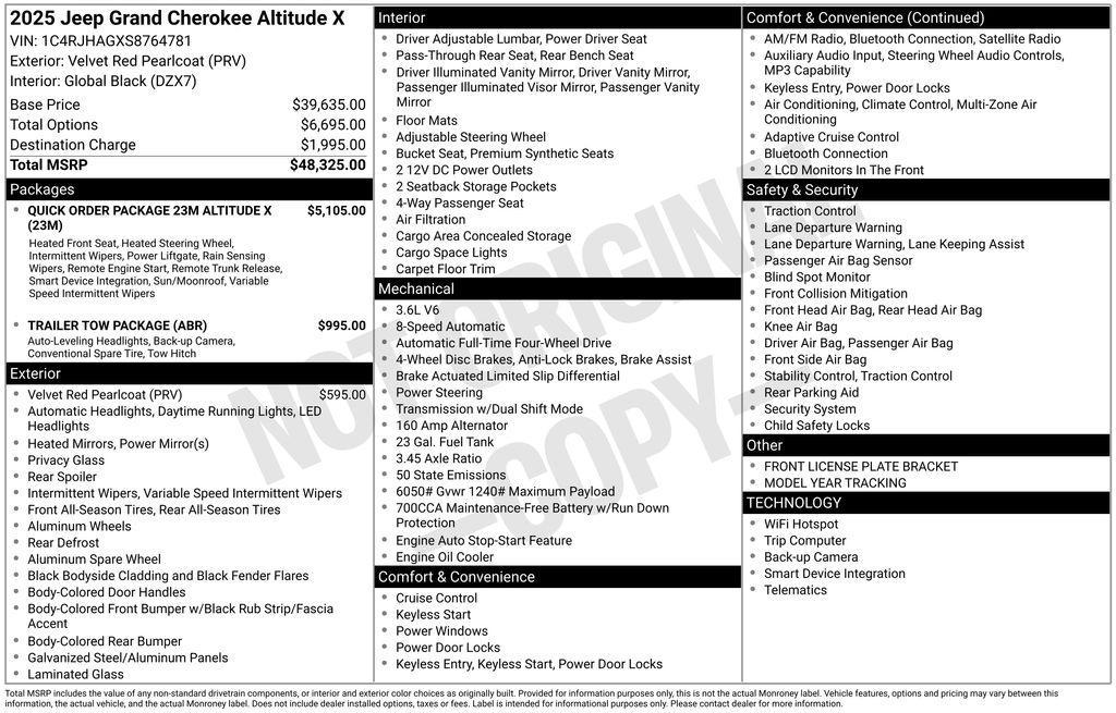 new 2025 Jeep Grand Cherokee car, priced at $43,659