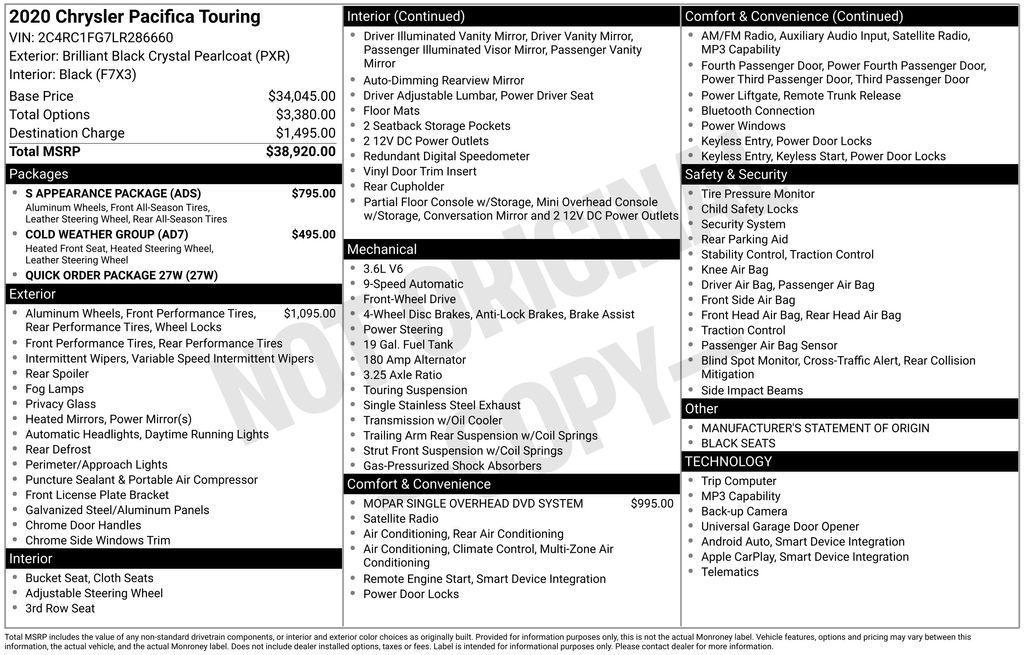 used 2020 Chrysler Pacifica car, priced at $12,400
