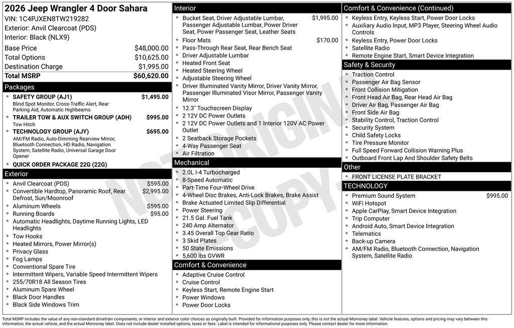 new 2026 Jeep Wrangler car, priced at $61,090