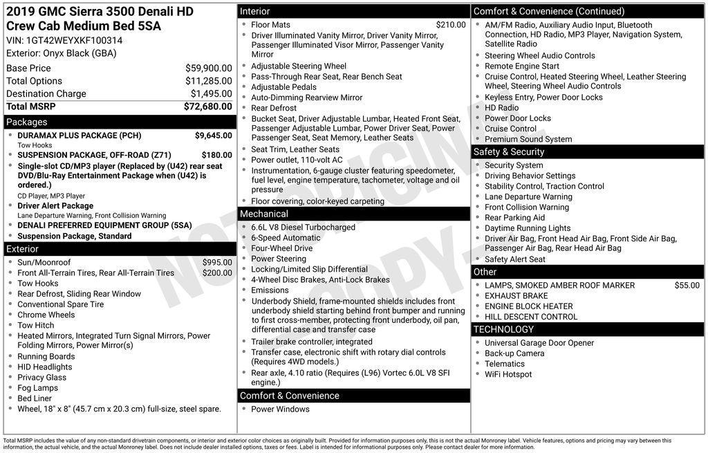 used 2019 GMC Sierra 3500 car, priced at $49,783