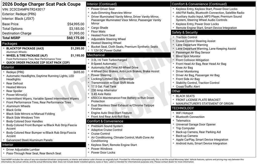 new 2026 Dodge Charger car, priced at $60,175