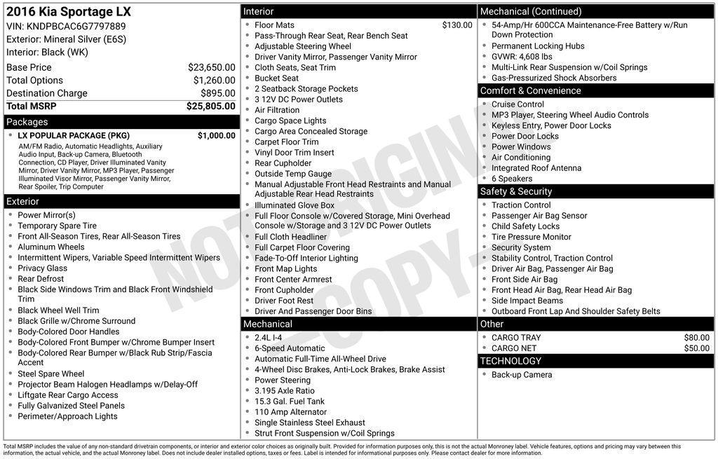 used 2016 Kia Sportage car, priced at $9,889