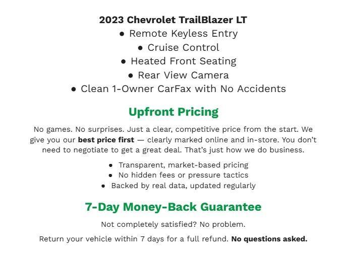 used 2023 Chevrolet TrailBlazer car, priced at $21,216
